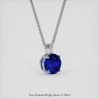 5.16 Ct. Blue Sapphire Pendant, 14K White Gold 2