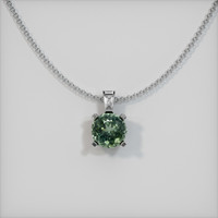 0.60 Ct. Green Sapphire Pendant, 14K White Gold 1