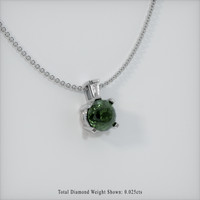 0.60 Ct. Green Sapphire Pendant, 14K White Gold 2