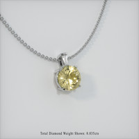 0.87 Ct. Sapphire Pendant, 14K White Gold 2