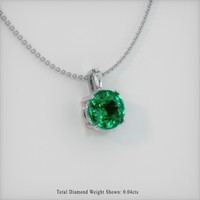 1.18 Ct. Emerald  Pendant - 18K White Gold