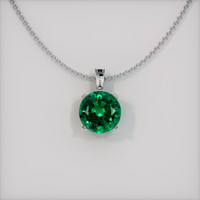 2.88 Ct. Emerald  Pendant - 18K White Gold