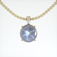 5.20 Ct. Grey Sapphire Pendant, 14K Yellow Gold 1