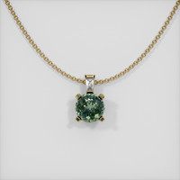 0.60 Ct. Green Sapphire Pendant, 14K Yellow Gold 1