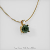 0.60 Ct. Green Sapphire Pendant, 14K Yellow Gold 2