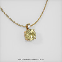 0.87 Ct. Sapphire Pendant, 14K Yellow Gold 2