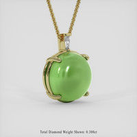 34.79 Ct. Green Jade Pendant, 18K Yellow Gold 2