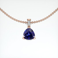 0.76 Ct. Blue Sapphire Pendant, 14K Rose Gold 1
