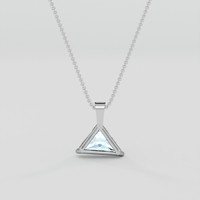 1.51 Ct. Blue Aquamarine Pendant, Silver 4