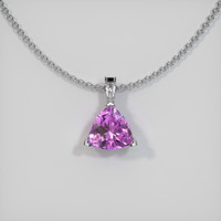 0.91 Ct. Sapphire Pendant, 14K White Gold 1