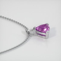 0.91 Ct. Purplish Pink Sapphire Pendant, 14K White Gold 3