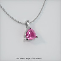 1.09 Ct. Sapphire Pendant, 14K White Gold 2