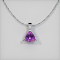 0.52 Ct. Sapphire Pendant, 14K White Gold 1