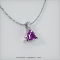0.52 Ct. Sapphire Pendant, 14K White Gold 2