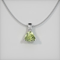 0.45 Ct. Yellowish Green Sapphire Pendant, 14K White Gold 1