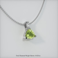 0.45 Ct. Yellowish Green Sapphire Pendant, 14K White Gold 2