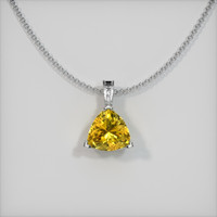 0.79 Ct. Yellow Sapphire Pendant, 14K White Gold 1