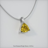 0.79 Ct. Yellow Sapphire Pendant, 14K White Gold 2