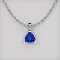 0.63 Ct. Sapphire Pendant, 18K White Gold 1