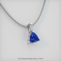 0.63 Ct. Sapphire Pendant, 18K White Gold 2