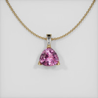 1.09 Ct. Pink Sapphire Pendant, 14K Yellow Gold 1