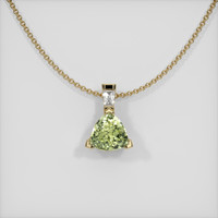 0.45 Ct. Yellowish Green Sapphire Pendant, 14K Yellow Gold 1