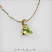 0.45 Ct. Yellowish Green Sapphire Pendant, 14K Yellow Gold 2