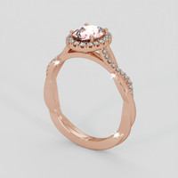1.20 Ct. Peach Sapphire Ring, 14K Rose Gold 2