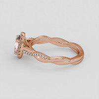 1.20 Ct. Peach Sapphire Ring, 14K Rose Gold 4