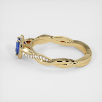 0.40 Ct. Blue Sapphire Ring, 18K Yellow Gold 4