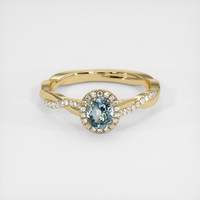 0.48 Ct. Sapphire Ring, 18K Yellow Gold 1