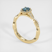 0.48 Ct. Sapphire Ring, 18K Yellow Gold 2