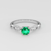 0.40 Ct. Emerald Ring, Platinum 950 1