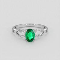 0.67 Ct. Emerald Ring, Platinum 950 1