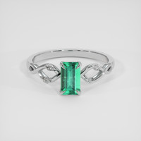 0.69 Ct. Emerald Ring, Platinum 950 1