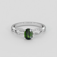 0.66 Ct. Chrome Diopside Ring, Platinum 950 1