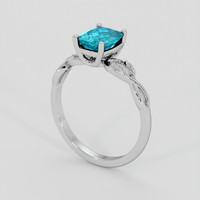 1.10 Ct. Greenish Blue Paraiba Tourmaline Ring, Platinum 950 2