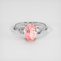 2.77 Ct. Padparadscha Sapphire Ring, Platinum 950 1