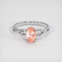 1.51 Ct. Padparadscha Sapphire Ring, Platinum 950 1