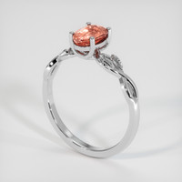 1.51 Ct. Padparadscha Sapphire Ring, Platinum 950 2