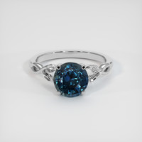 2.41 Ct. Greenish Blue Sapphire Ring, Platinum 950 1