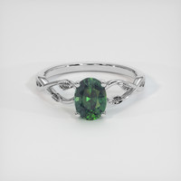1.23 Ct. Green Sapphire Ring, Platinum 950 1