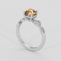 1.62 Ct. Peach Sapphire Ring, Platinum 950 2