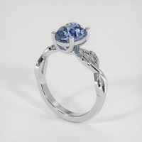 2.45 Ct. Bi Color Sapphire Ring, Platinum 950 2