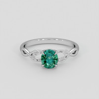 0.86 Ct. Bluish Green Sapphire Ring, Platinum 950 1