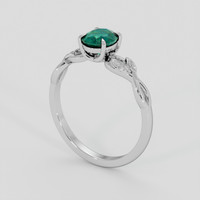 0.86 Ct. Bluish Green Sapphire Ring, Platinum 950 2