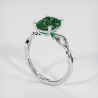 2.58 Ct. Bluish Green Sapphire Ring, Platinum 950 2