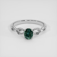 0.65 Ct. Bluish Green Sapphire Ring, Platinum 950 1