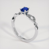 0.70 Ct. Blue Sapphire Ring, Platinum 950 2