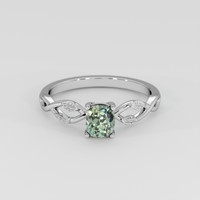 0.73 Ct. Green Sapphire Ring, Platinum 950 1